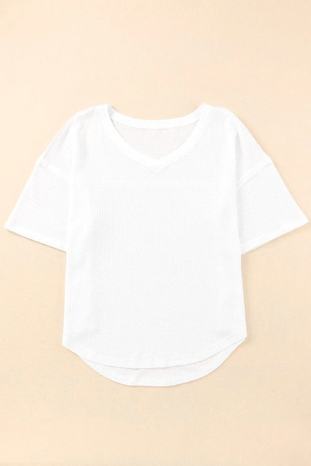 KaleaBoutique Stylish Waffle Knit Drop Shoulder Loose Top