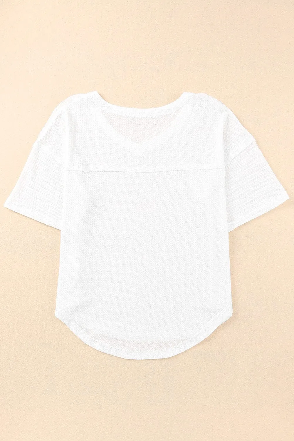 KaleaBoutique Stylish Waffle Knit Drop Shoulder Loose Top