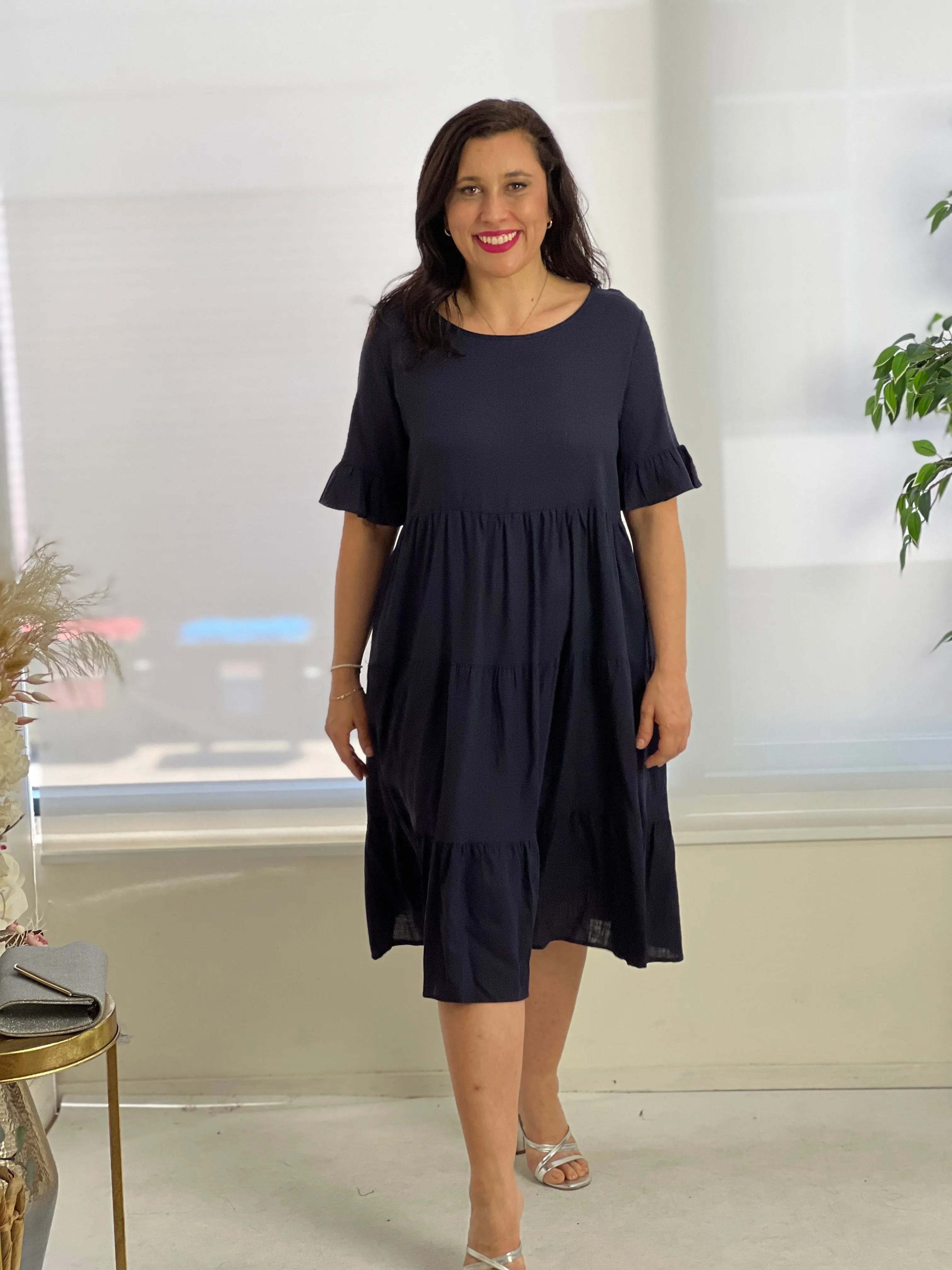 Kane Midnight Linen Dress