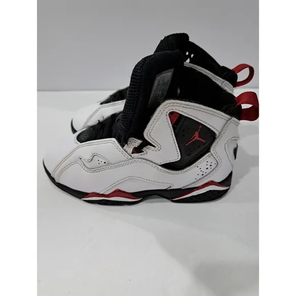 Kids 12C Nike Air Jordan True Flight GS White Red Black 343796-160 Shoe Trainer