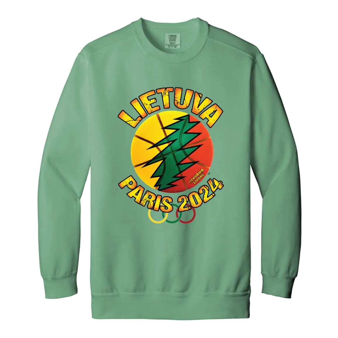 Lietuva Paris 2024 -Men/Women Unisex Soft-Washed Crewneck Sweatshirt