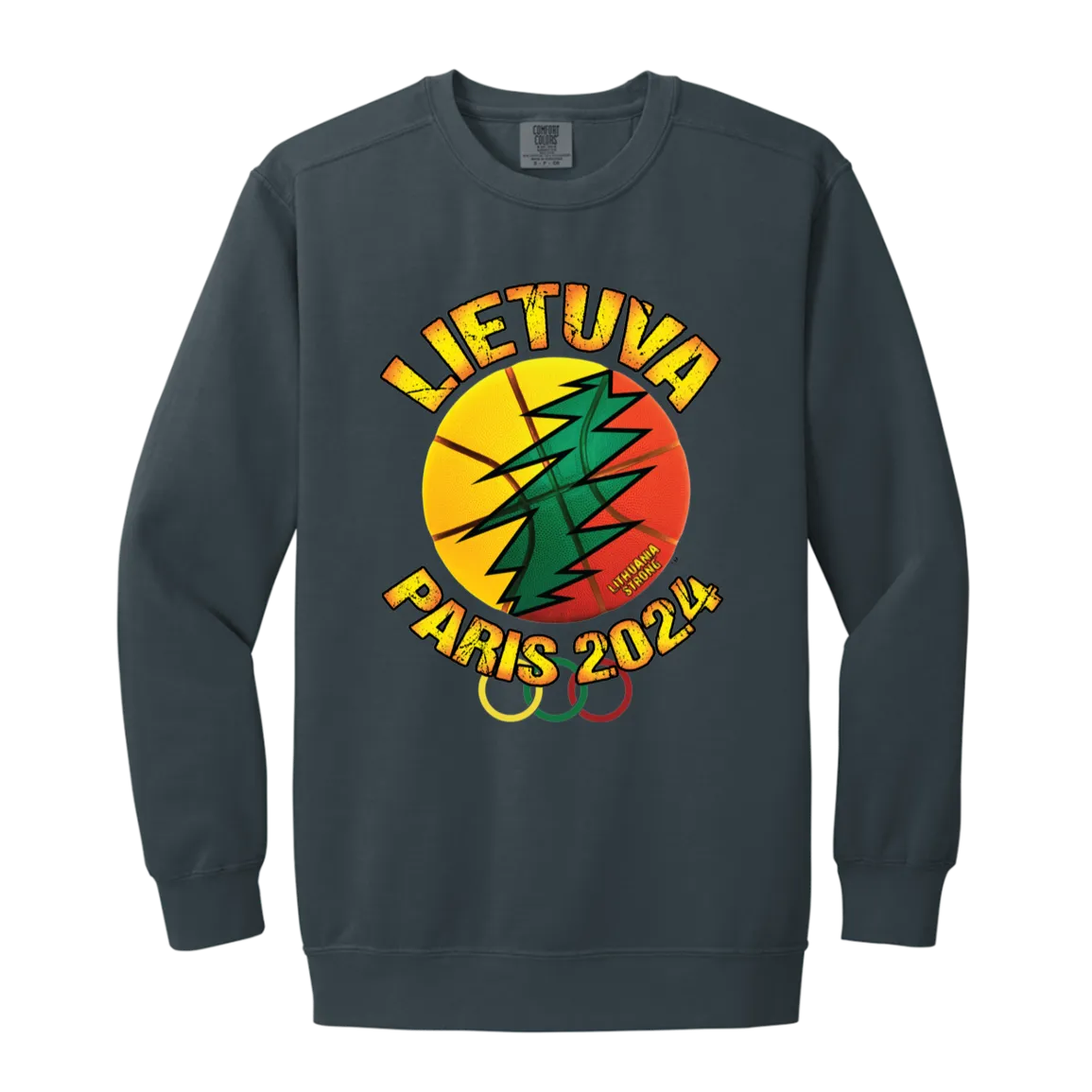 Lietuva Paris 2024 -Men/Women Unisex Soft-Washed Crewneck Sweatshirt