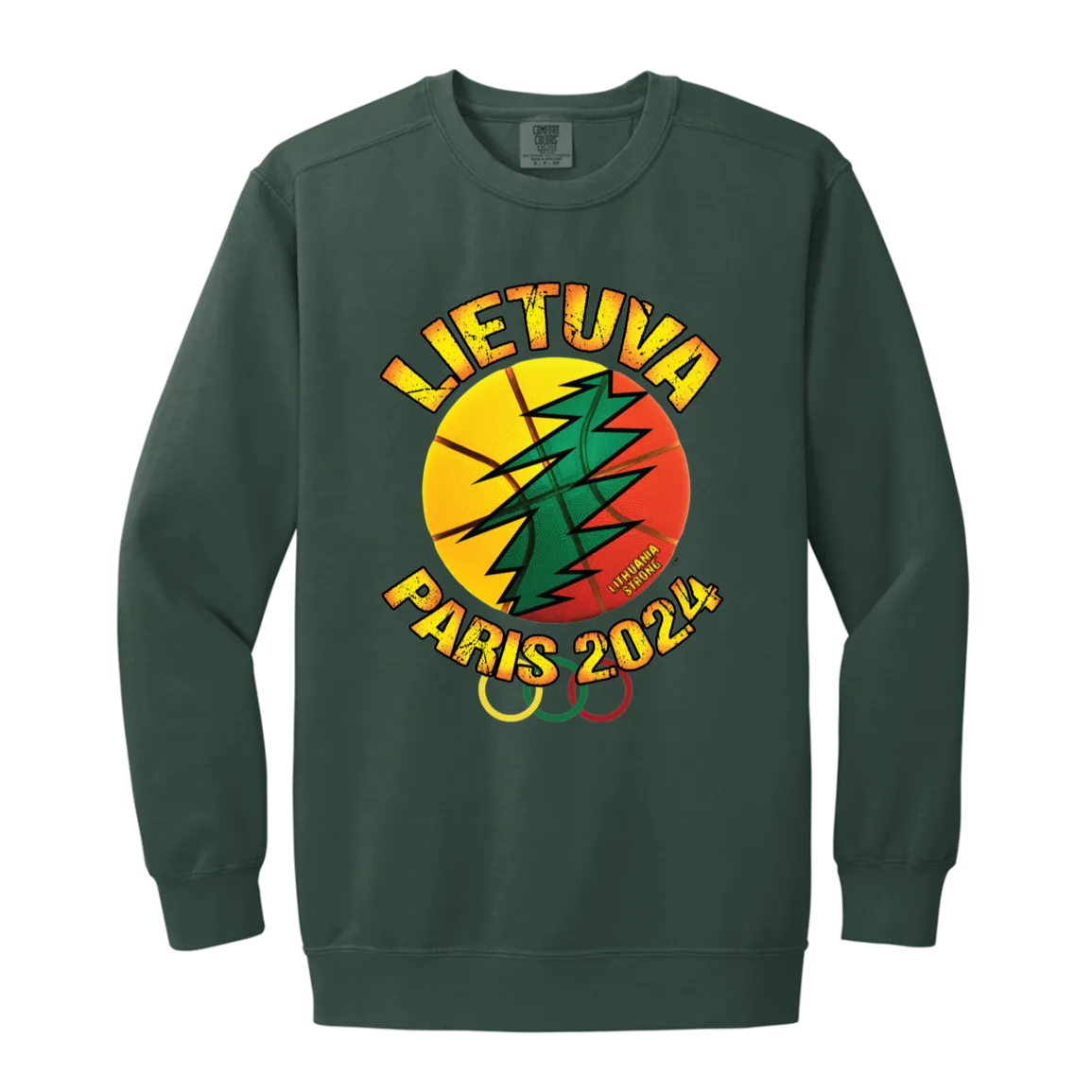 Lietuva Paris 2024 -Men/Women Unisex Soft-Washed Crewneck Sweatshirt