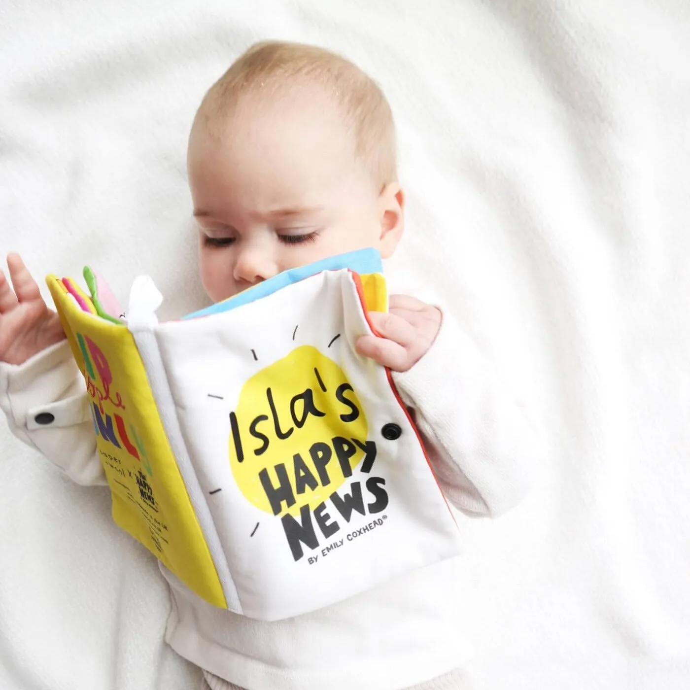 *Limited Edition* Personalised 'The Happy News' soft crinkle baby book