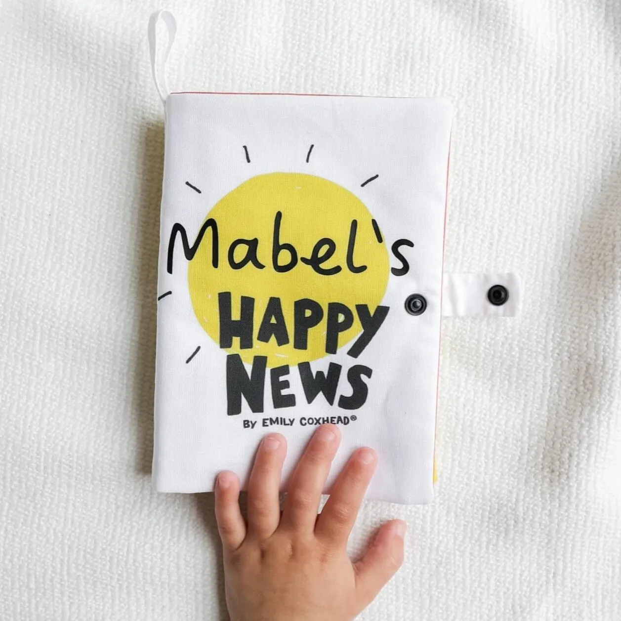 *Limited Edition* Personalised 'The Happy News' soft crinkle baby book