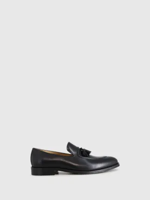 Loafers com Ponta Redonda em Preto
