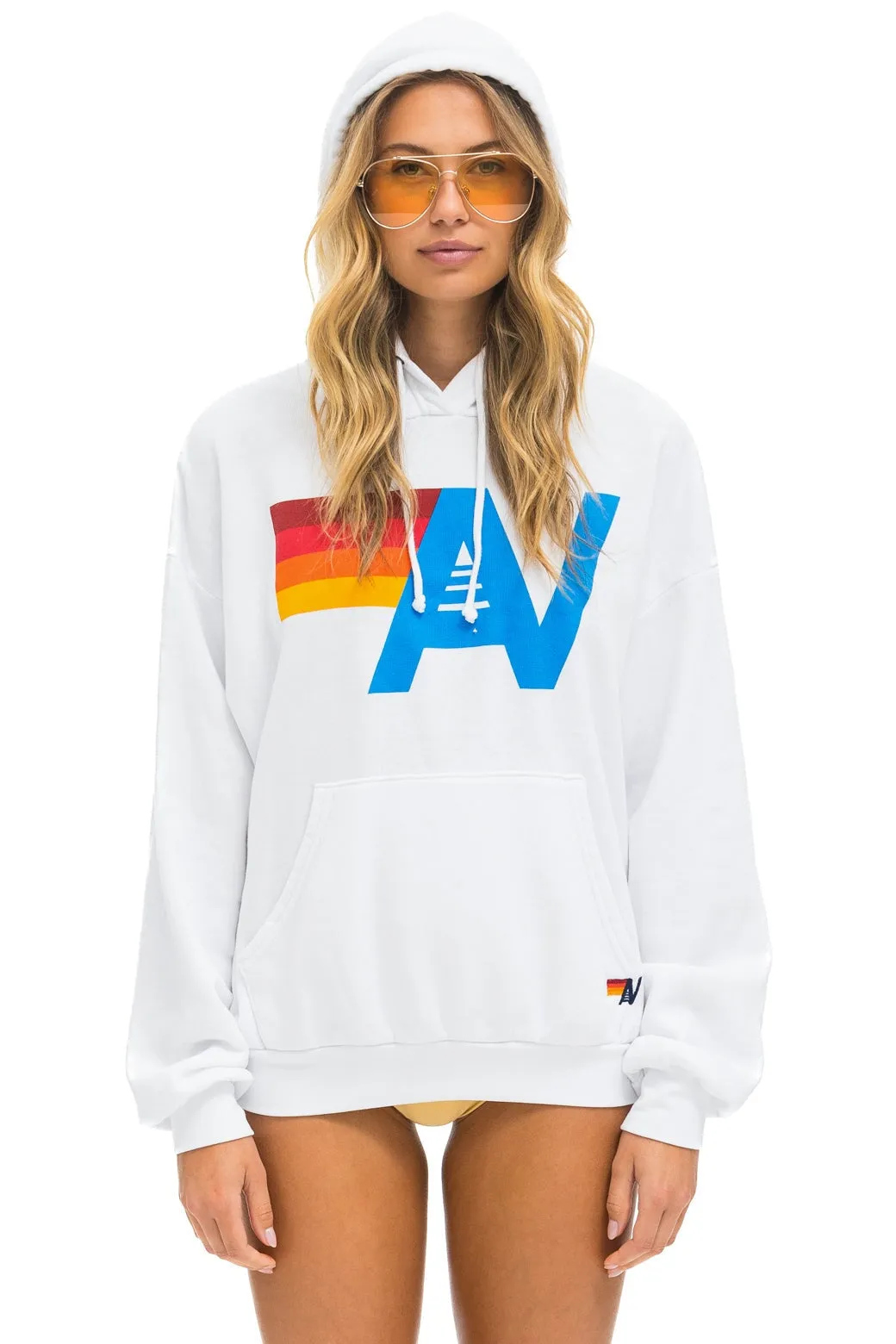 LOGO PULLOVER RELAXED HOODIE - WHITE