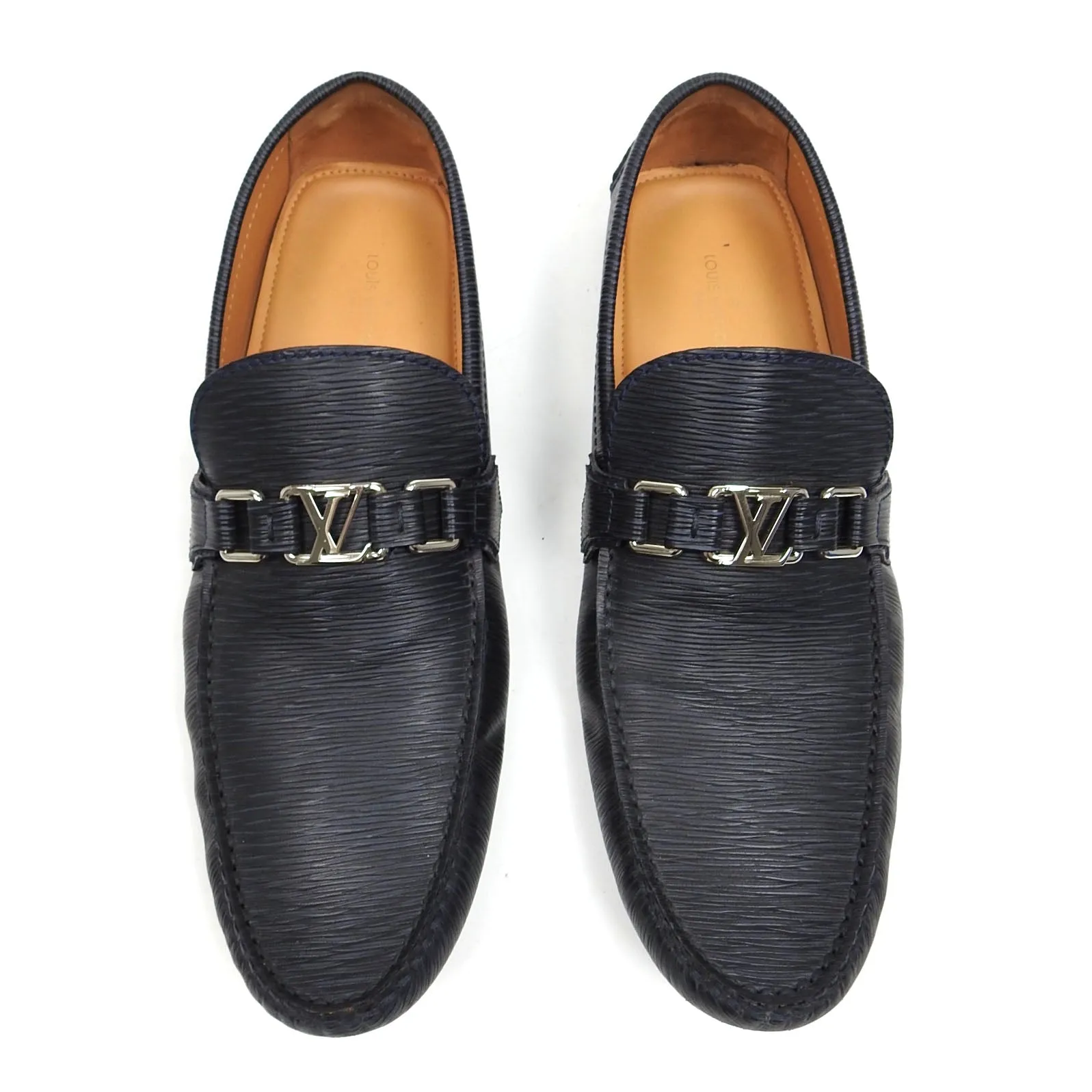 Louis Vuitton Black Epi Hockenheim Moccasins Size 12