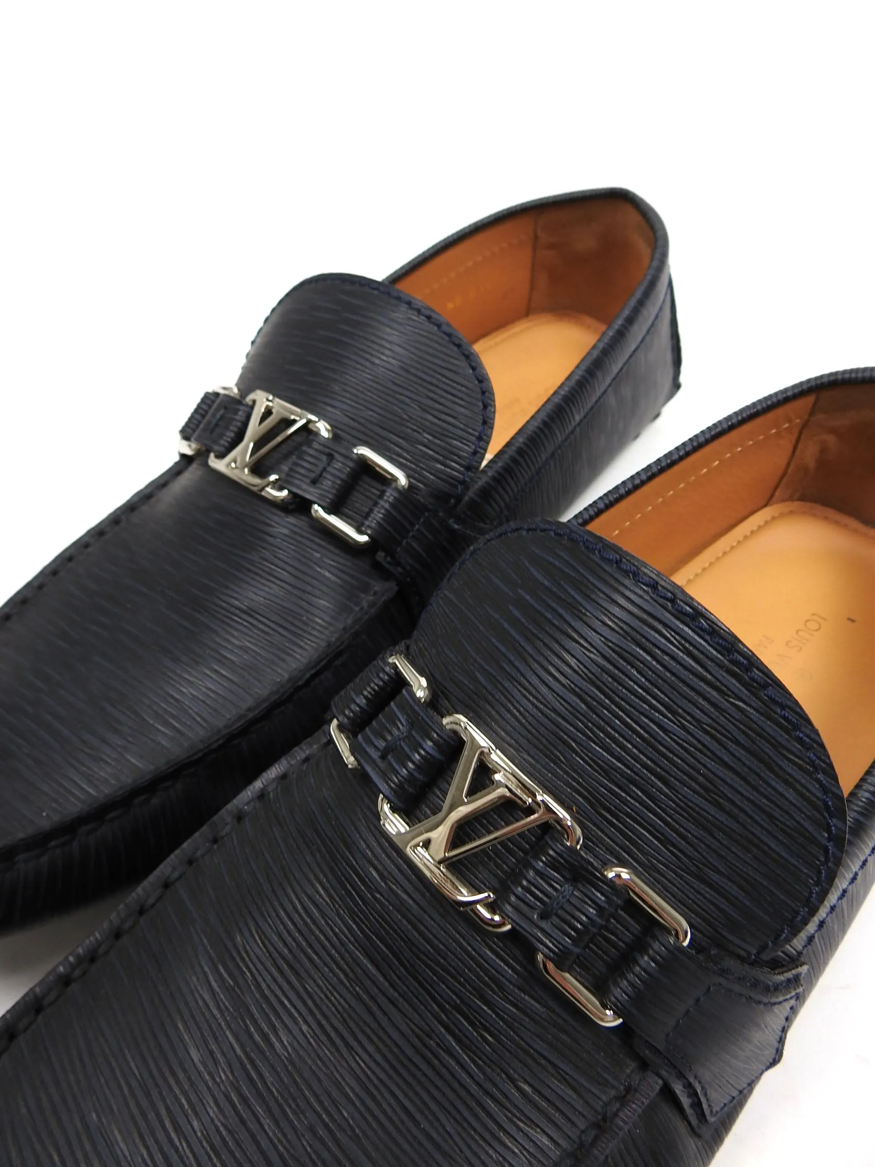 Louis Vuitton Black Epi Hockenheim Moccasins Size 12