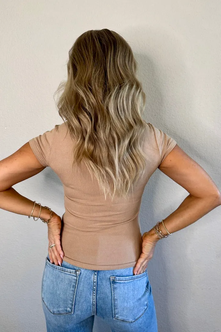 Mabel Ribbed Square Neck Top