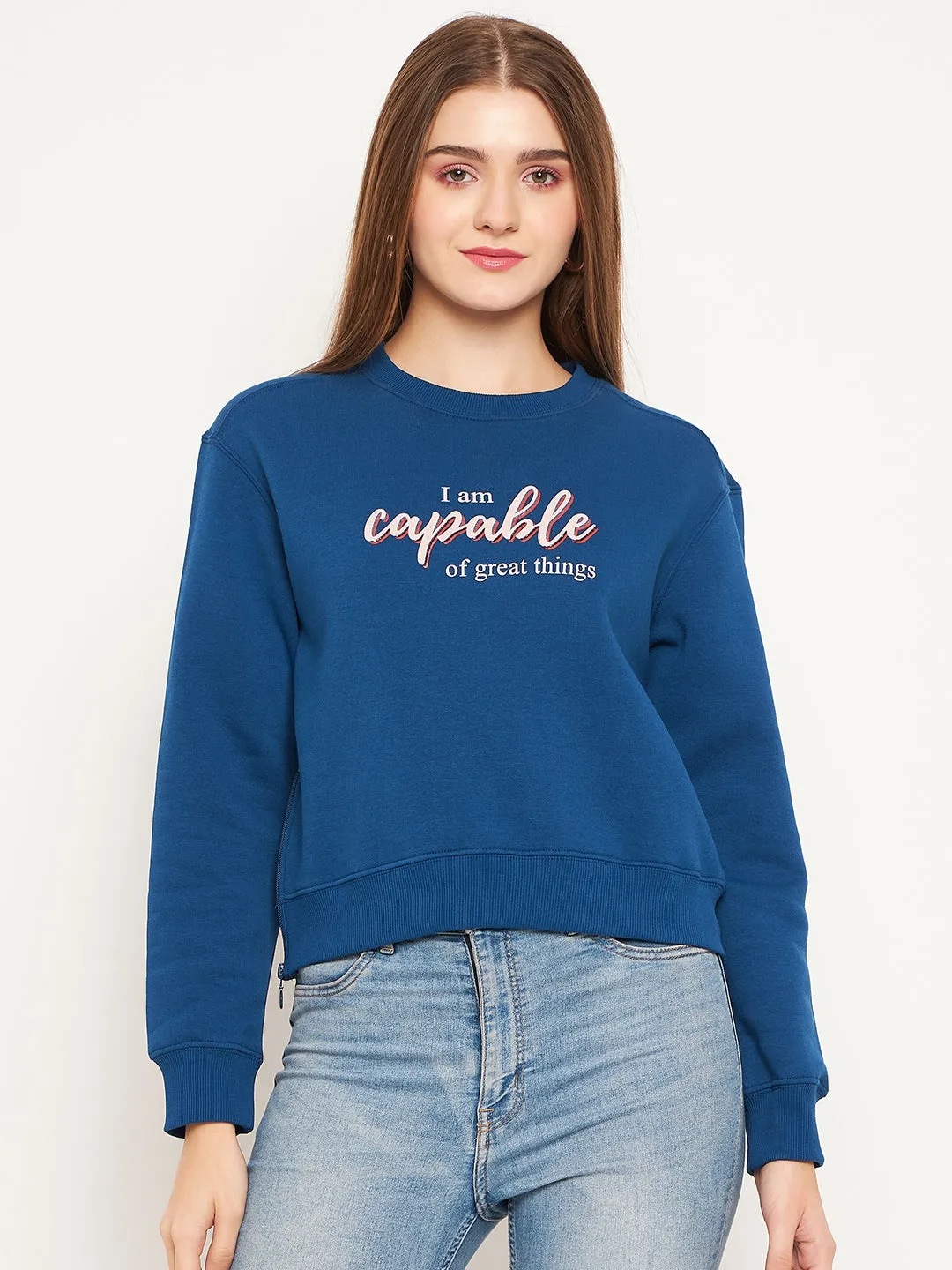 Madame Typographic Royal Blue Sweatshirt