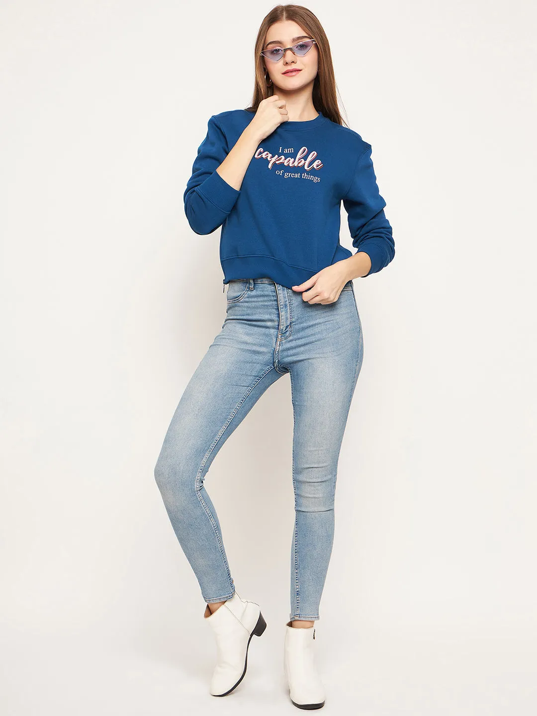Madame Typographic Royal Blue Sweatshirt