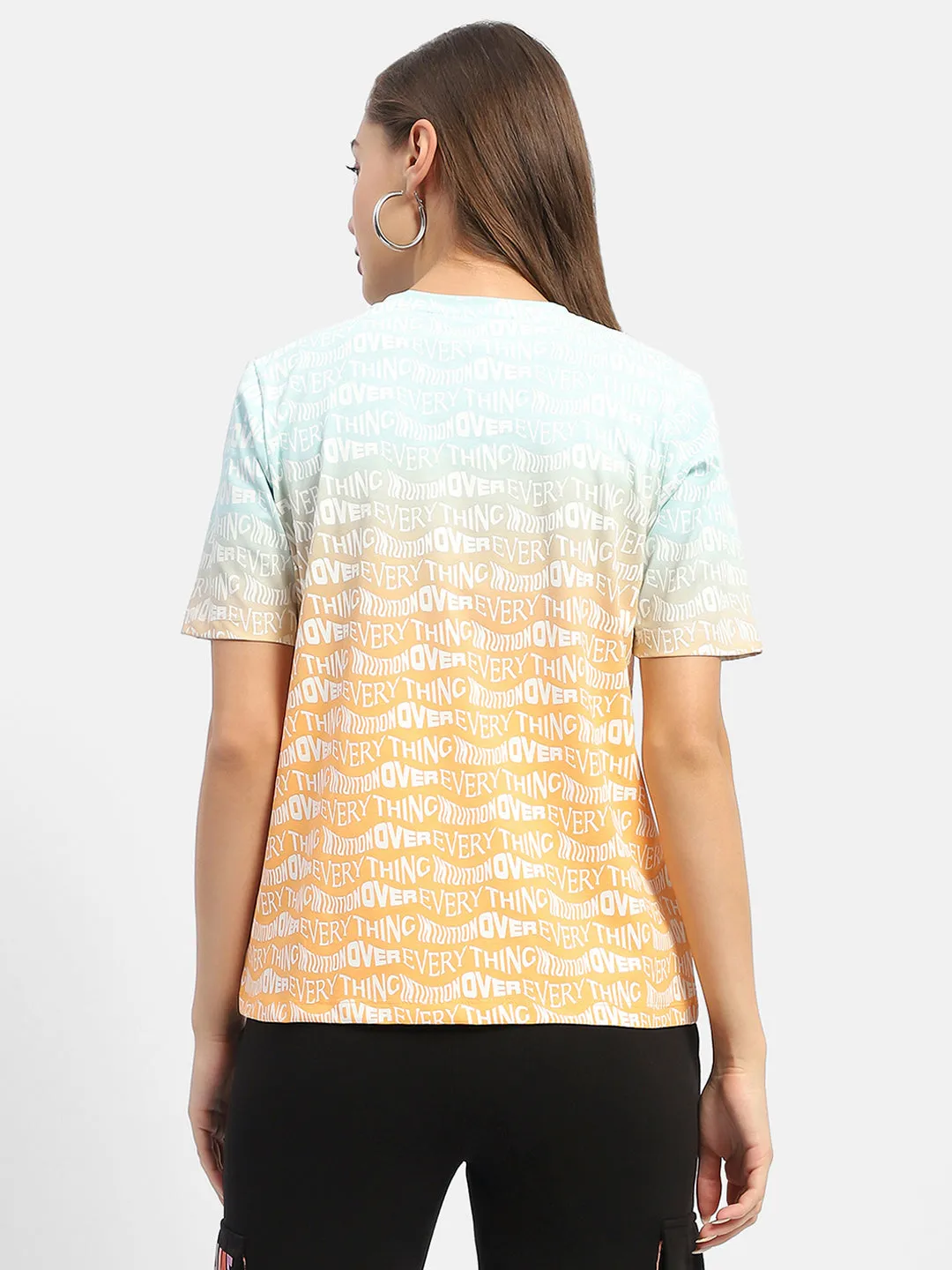 Madame Typography Orange Ombre Effect T-Shirt
