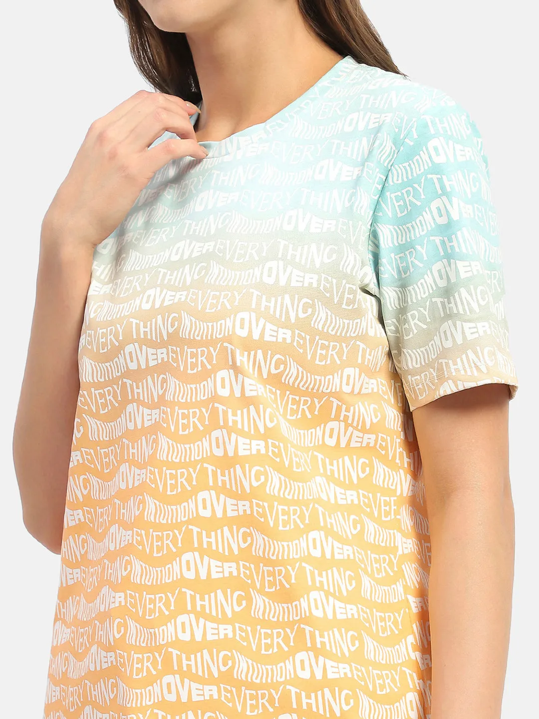 Madame Typography Orange Ombre Effect T-Shirt