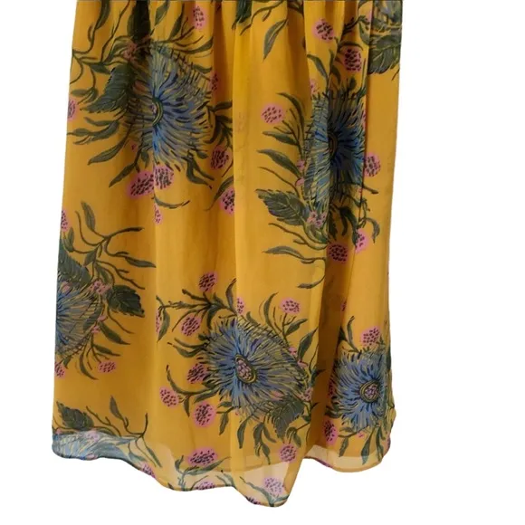 Madewell Sweetgrass Ruffle-Sleeve Dress in Painted Blooms Floral Print Size 4