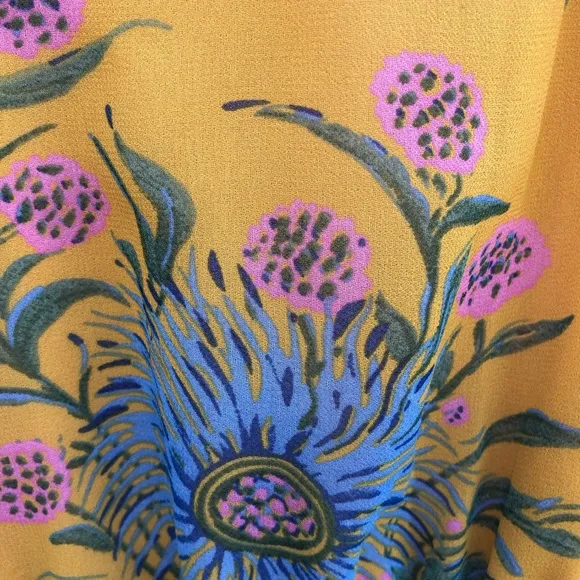 Madewell Sweetgrass Ruffle-Sleeve Dress in Painted Blooms Floral Print Size 4