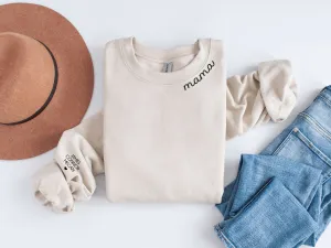 Mama Collar Sweatshirt with Customizable Names
