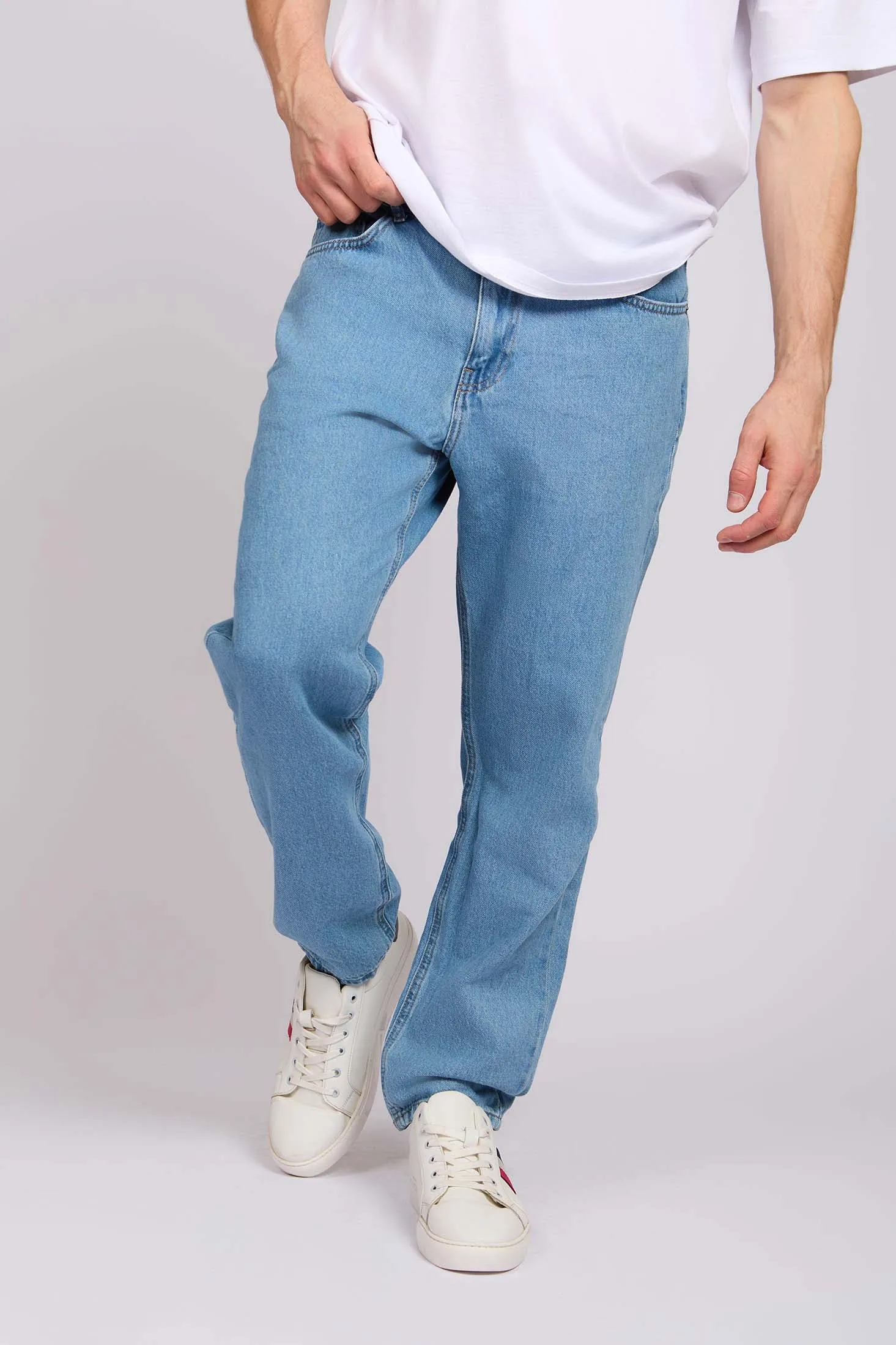 Men Relaxed Fit Denim Pant Blue