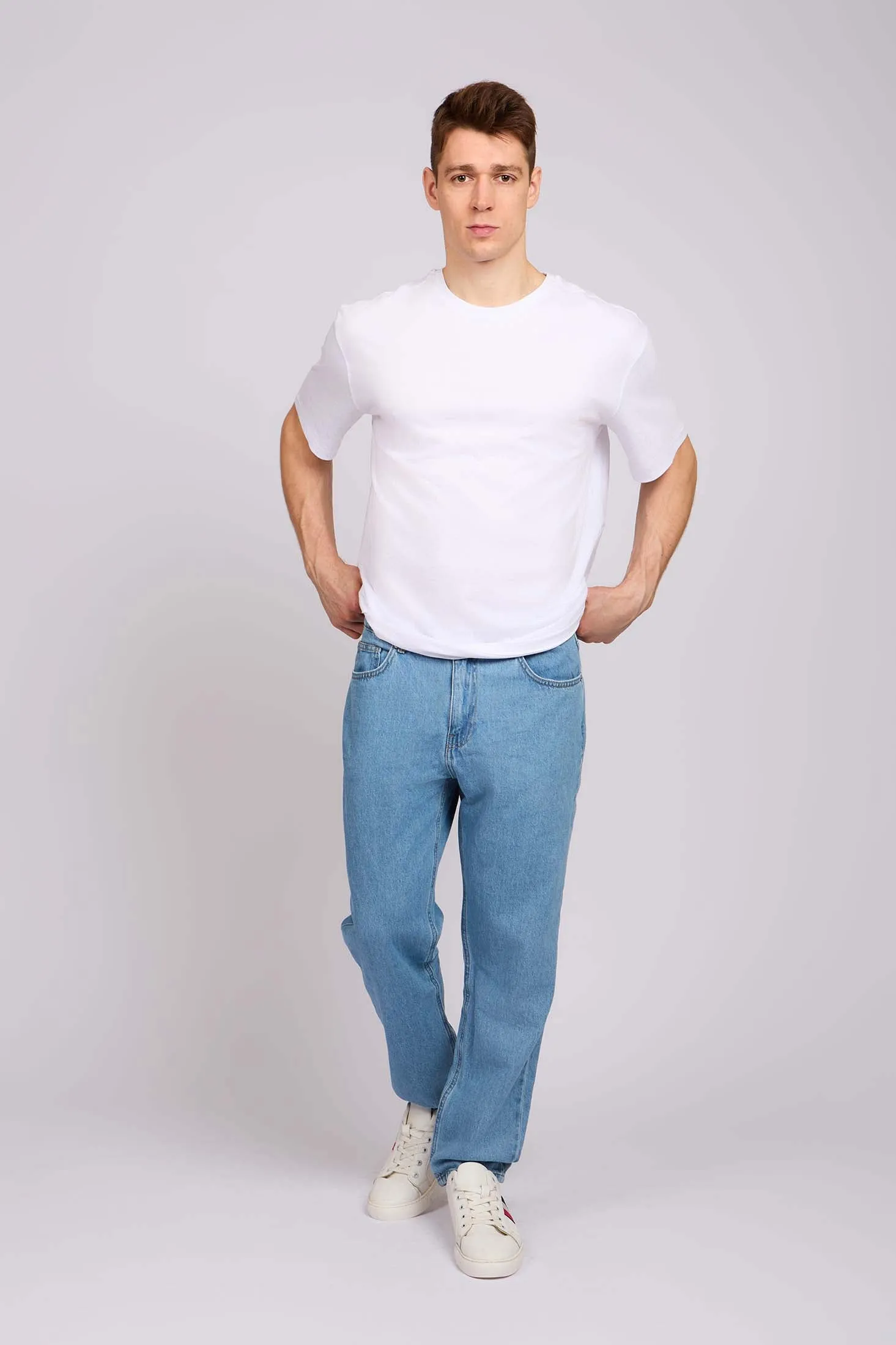 Men Relaxed Fit Denim Pant Blue