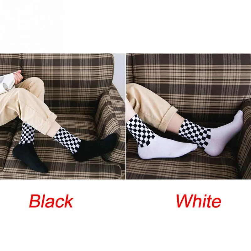 Mens Checkerboard Squares Skateboard Socks