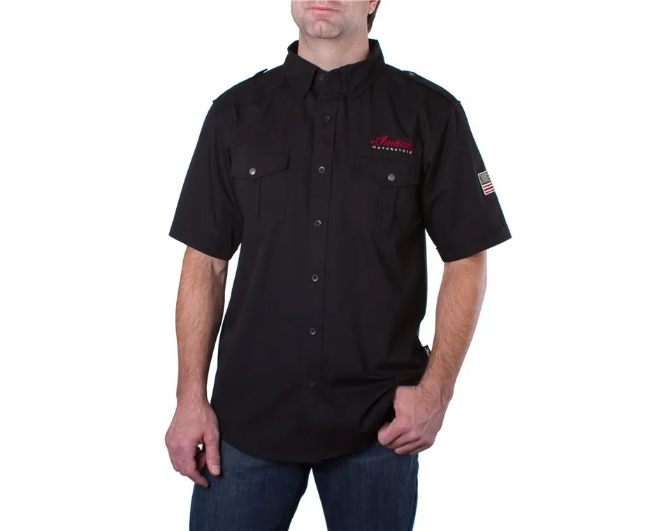 Men's Short-Sleeve Casual Shirt, Black