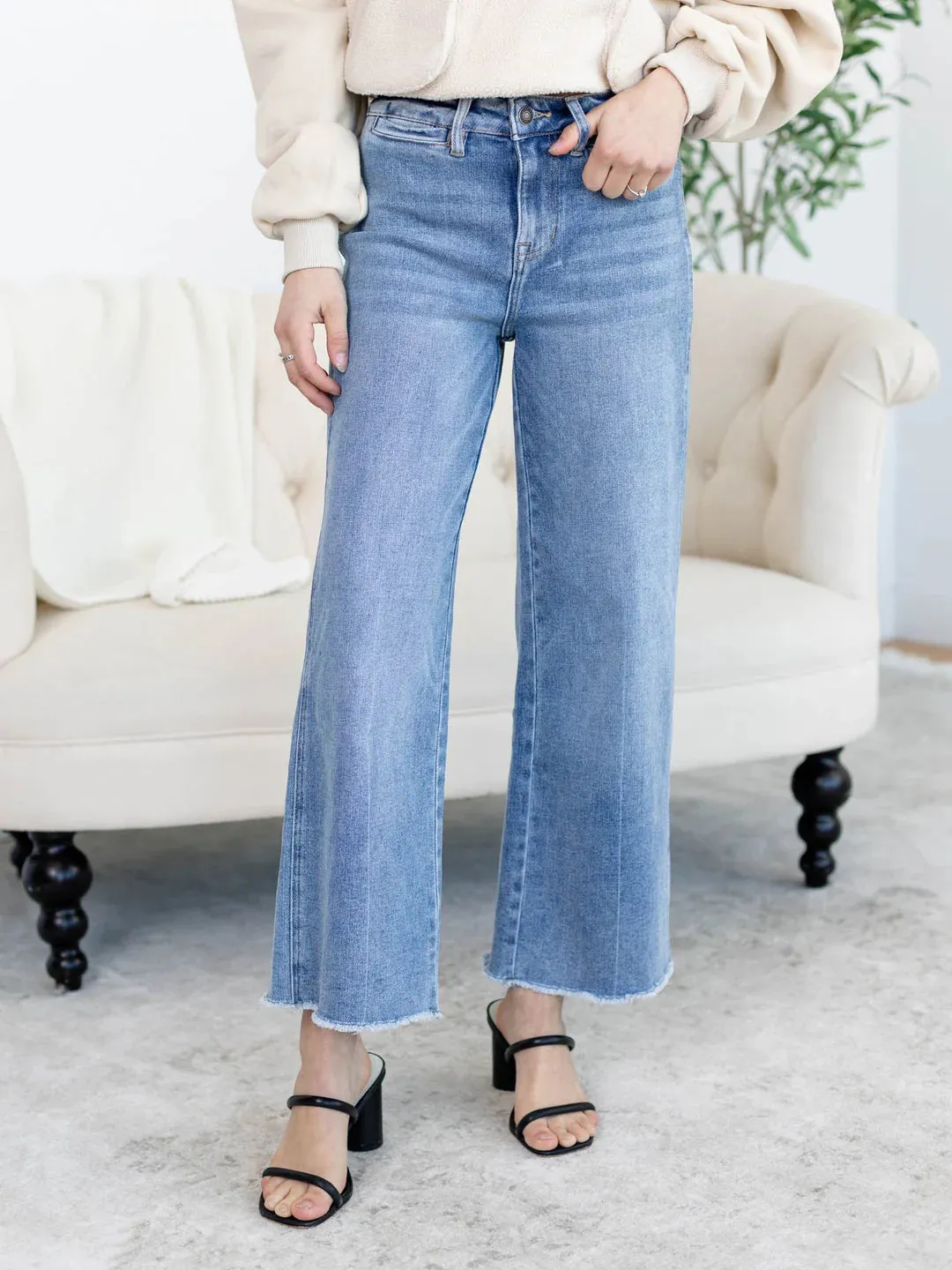 Mica Denim - HIGH RISE CROP WIDE LEG