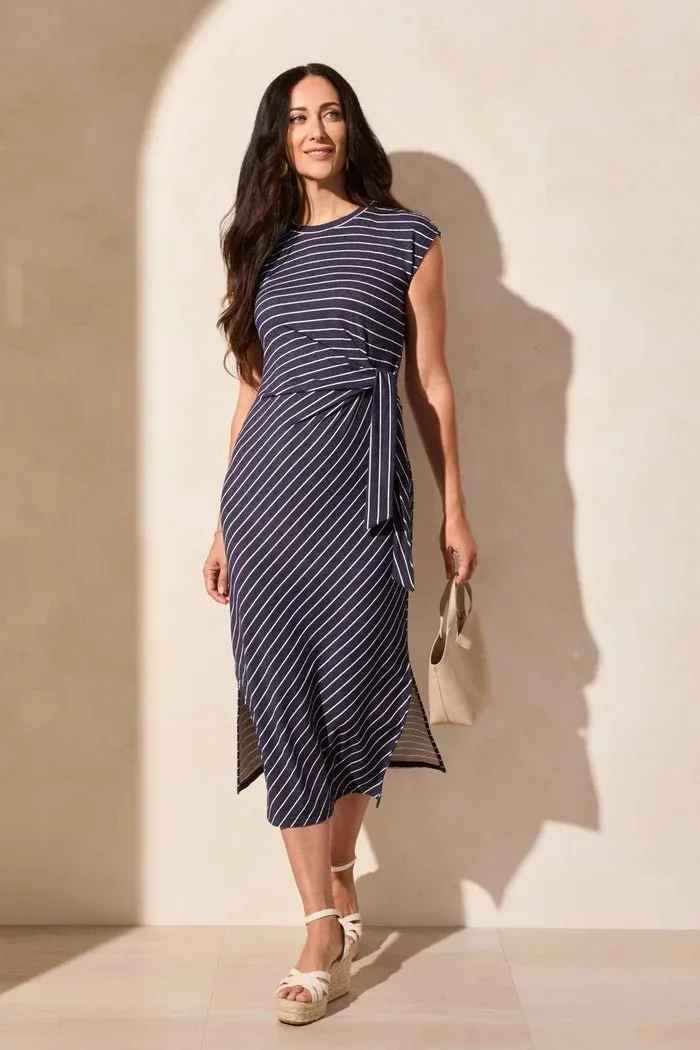 Midi Dress with Self Belt