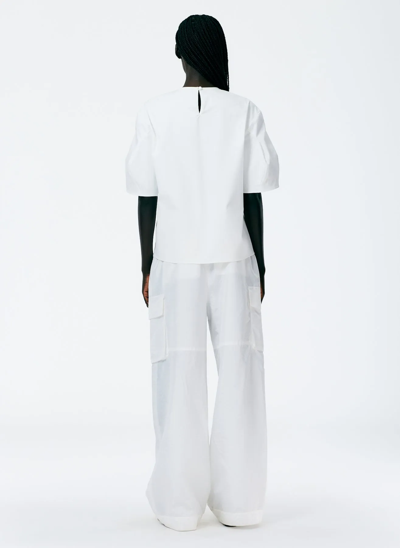 Mila Stretch Satin Easy Crew Neck Top