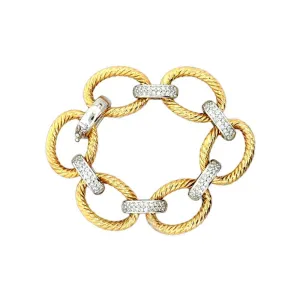 Mountz Collection Diamond Link Bracelet in 14K Yellow and White Gold