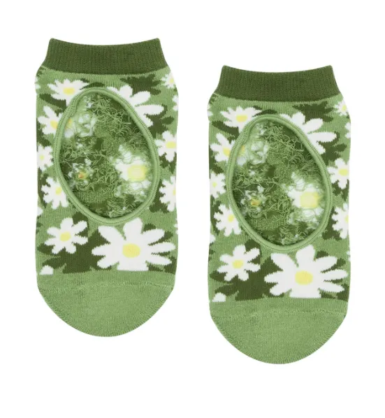 MoveActive Slide On Non Slip Grip Sock - Daisy Floral