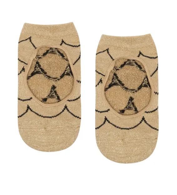 MoveActive Slide On Non Slip Grip Sock - Scallop Gold