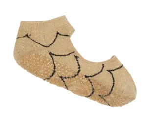 MoveActive Slide On Non Slip Grip Sock - Scallop Gold