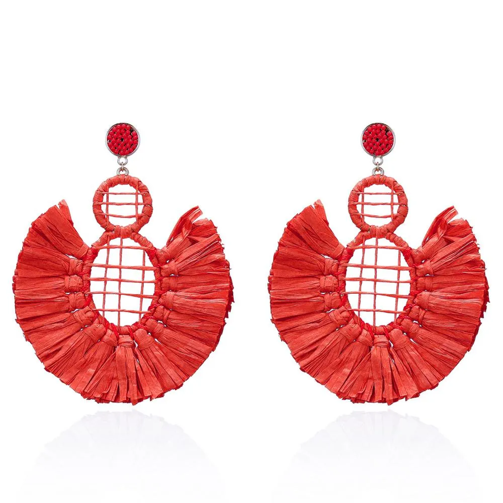 NARI EARRINGS in orange-red