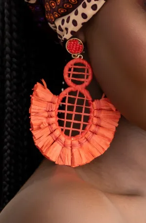 NARI EARRINGS in orange-red