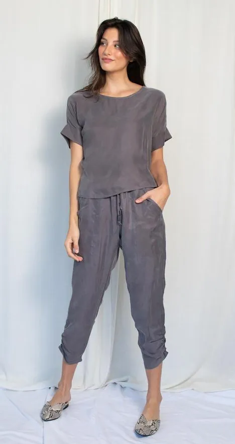 Natalie Busby Steel Slim Slouch Pant