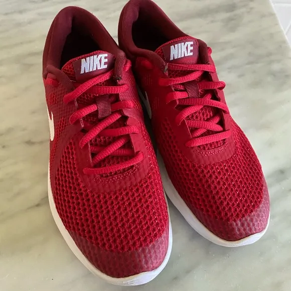 Nike Revolution Red and White Sneakers