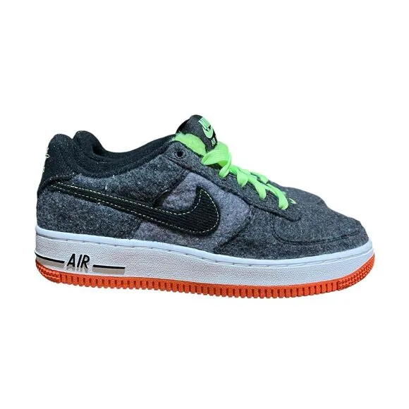 Nike Sneakers Youth 4Y Air Force 1 LV8 Black Green Halloween DZ5287-001 Orange