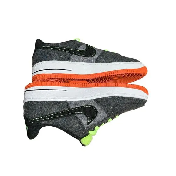 Nike Sneakers Youth 4Y Air Force 1 LV8 Black Green Halloween DZ5287-001 Orange