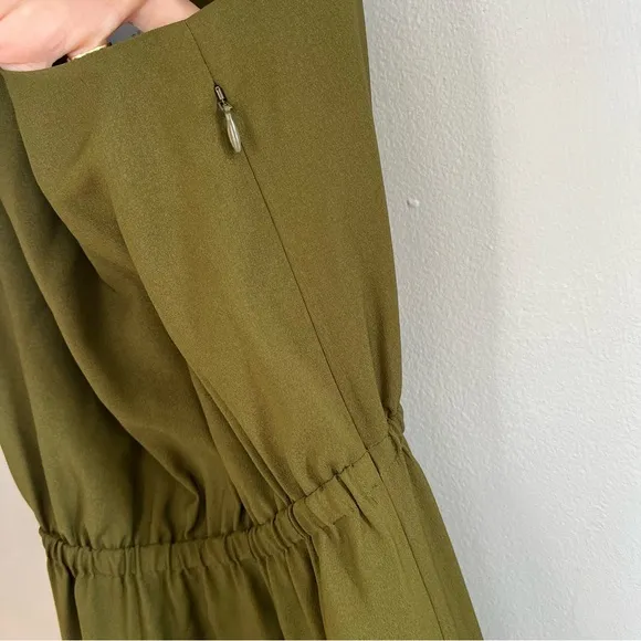 NWT J. Crew Button Back Green Tank Dress 00