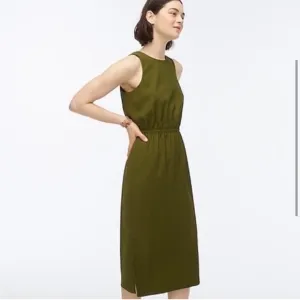 NWT J. Crew Button Back Green Tank Dress 00