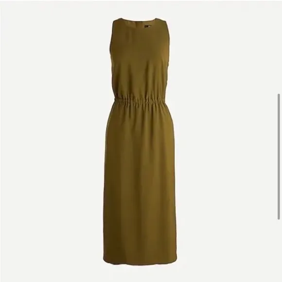 NWT J. Crew Button Back Green Tank Dress 00