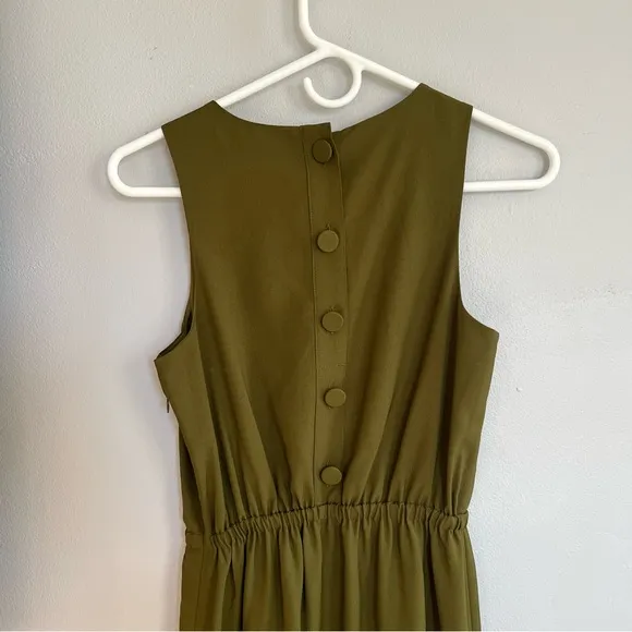 NWT J. Crew Button Back Green Tank Dress 00