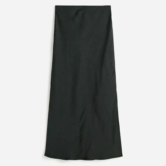 NWT Madewell Satin Maxi Slip Skirt in Luxury Forest size 00 XS