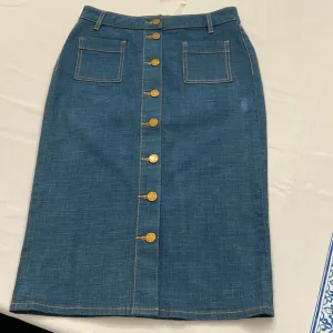 NWT TORY BURCH Denim Button Front Pencil/Straight Skirt Style# 33940 size 2