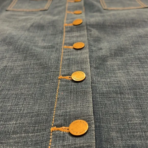 NWT TORY BURCH Denim Button Front Pencil/Straight Skirt Style# 33940 size 2
