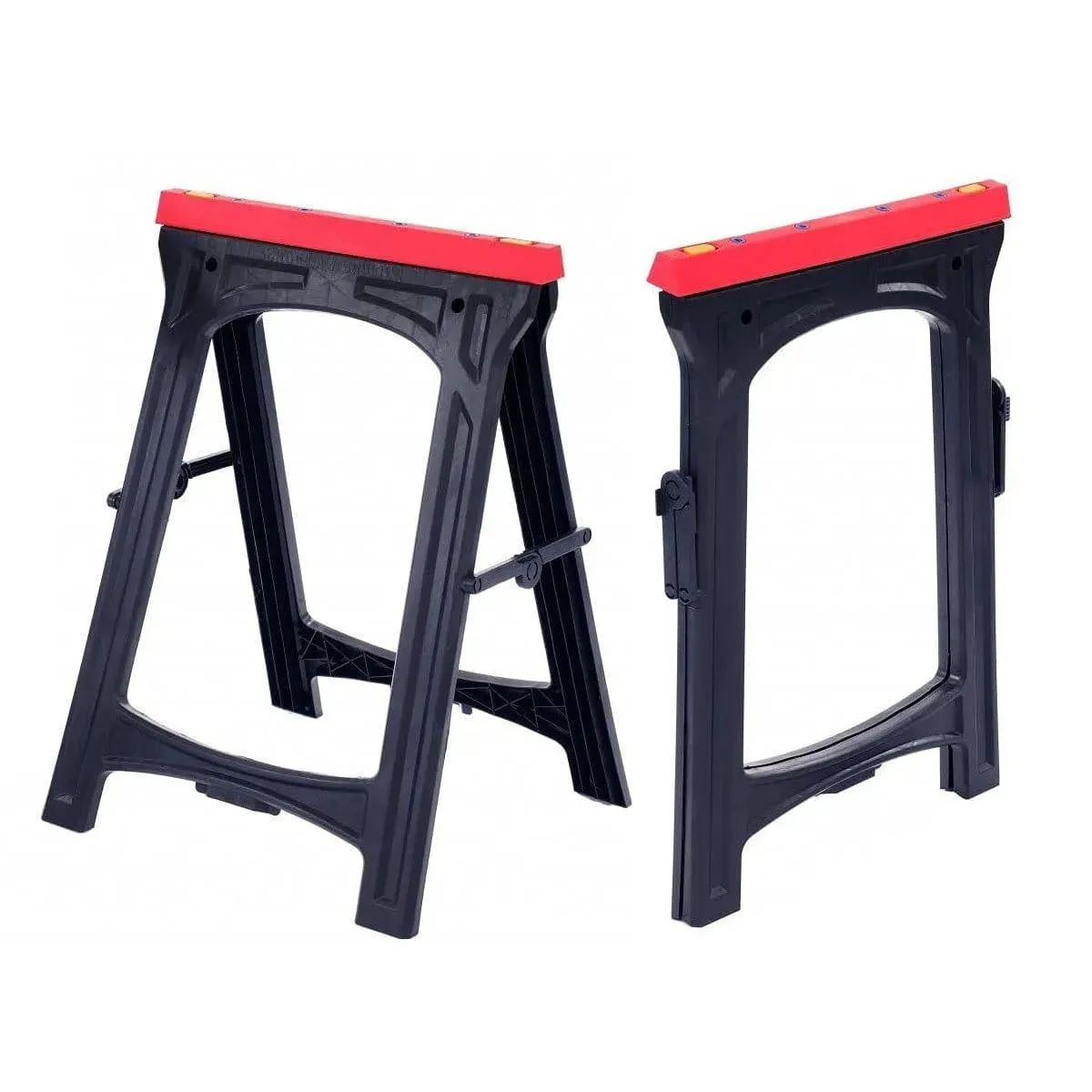 Pair of Lightweight Folding Plastic Saw Horses Portable Trestles
