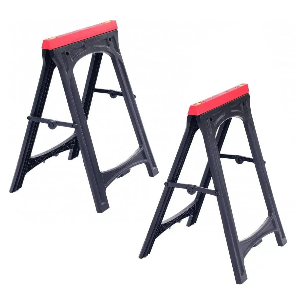 Pair of Lightweight Folding Plastic Saw Horses Portable Trestles