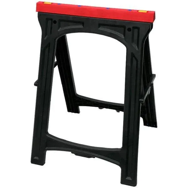 Pair of Lightweight Folding Plastic Saw Horses Portable Trestles