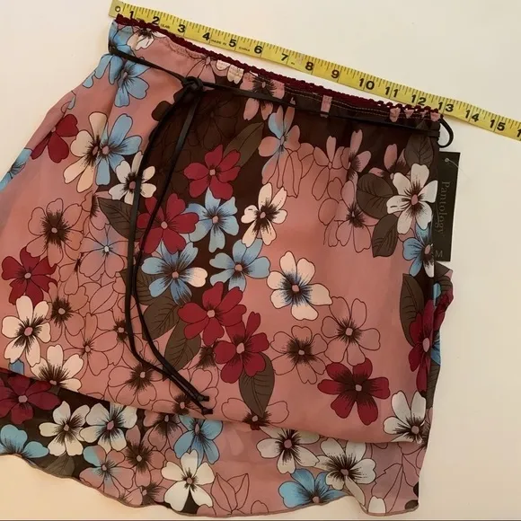 PANTOLOGY  Belted Floral print skirt rose burgundy brown blue fall spring summer