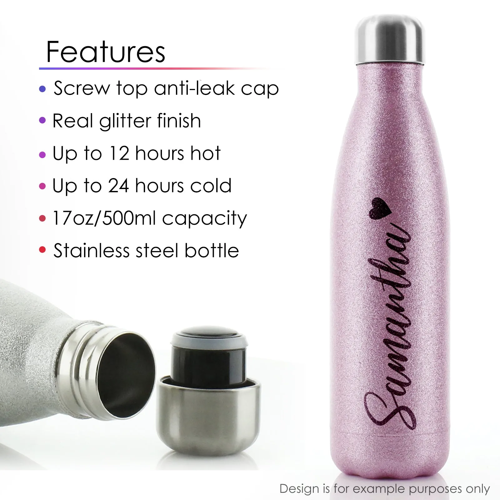 Personalised Cola Bottle with Stylish Text and Mermaid Love Message